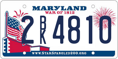 MD license plate 2BK4810