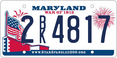 MD license plate 2BK4817