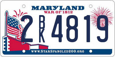 MD license plate 2BK4819