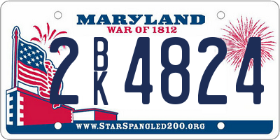 MD license plate 2BK4824