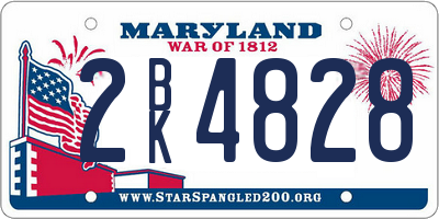 MD license plate 2BK4828