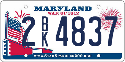 MD license plate 2BK4837