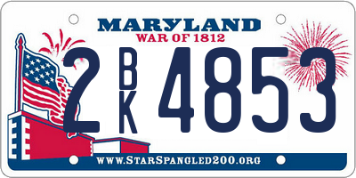 MD license plate 2BK4853