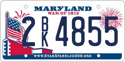 MD license plate 2BK4855