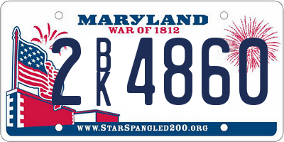 MD license plate 2BK4860