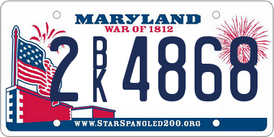 MD license plate 2BK4868