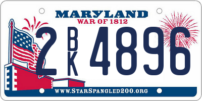MD license plate 2BK4896