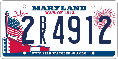 MD license plate 2BK4912