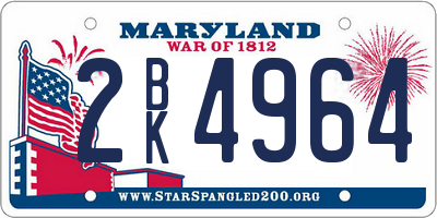 MD license plate 2BK4964