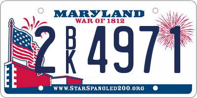 MD license plate 2BK4971