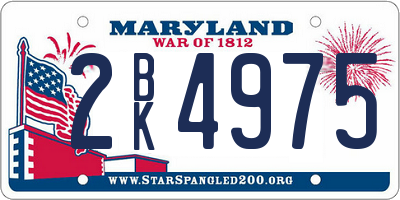 MD license plate 2BK4975