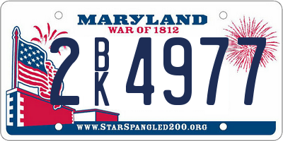 MD license plate 2BK4977