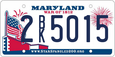 MD license plate 2BK5015
