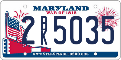 MD license plate 2BK5035