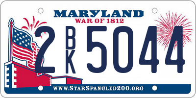 MD license plate 2BK5044