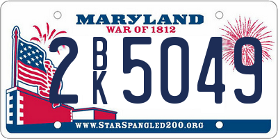 MD license plate 2BK5049