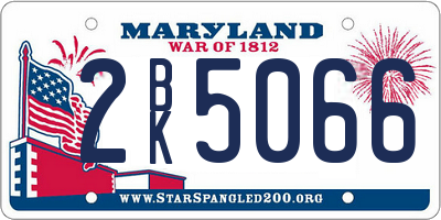 MD license plate 2BK5066