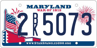 MD license plate 2BK5073