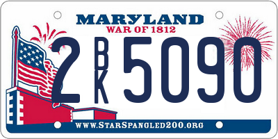 MD license plate 2BK5090