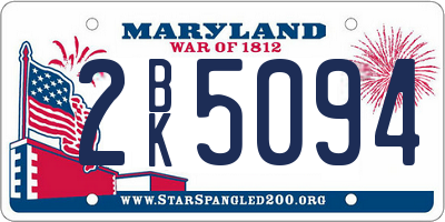 MD license plate 2BK5094