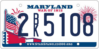 MD license plate 2BK5108