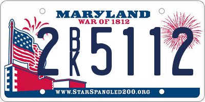 MD license plate 2BK5112
