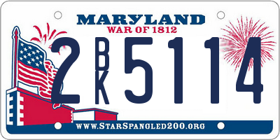MD license plate 2BK5114