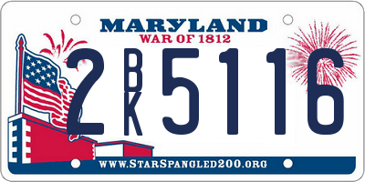 MD license plate 2BK5116