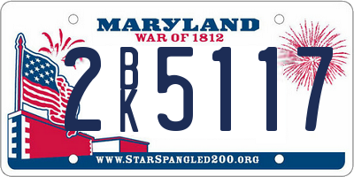 MD license plate 2BK5117