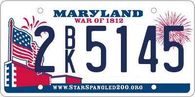 MD license plate 2BK5145