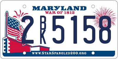 MD license plate 2BK5158