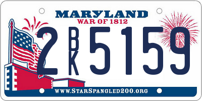MD license plate 2BK5159