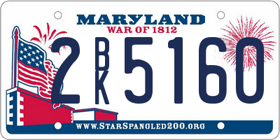 MD license plate 2BK5160