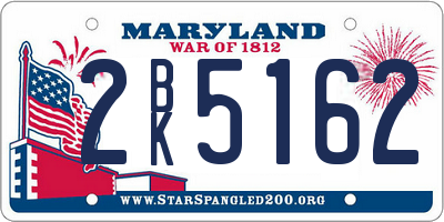 MD license plate 2BK5162