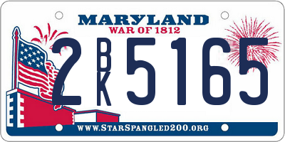 MD license plate 2BK5165