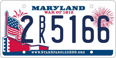 MD license plate 2BK5166