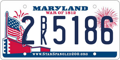 MD license plate 2BK5186