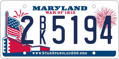 MD license plate 2BK5194