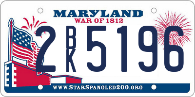 MD license plate 2BK5196