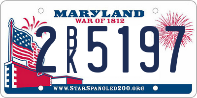 MD license plate 2BK5197