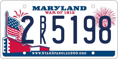 MD license plate 2BK5198