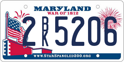 MD license plate 2BK5206