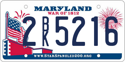 MD license plate 2BK5216