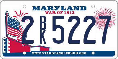 MD license plate 2BK5227