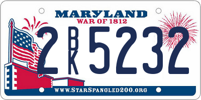 MD license plate 2BK5232