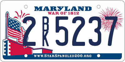 MD license plate 2BK5237