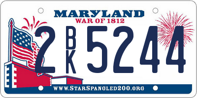 MD license plate 2BK5244