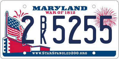 MD license plate 2BK5255