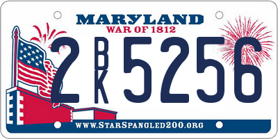 MD license plate 2BK5256