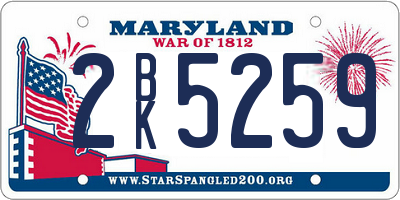 MD license plate 2BK5259